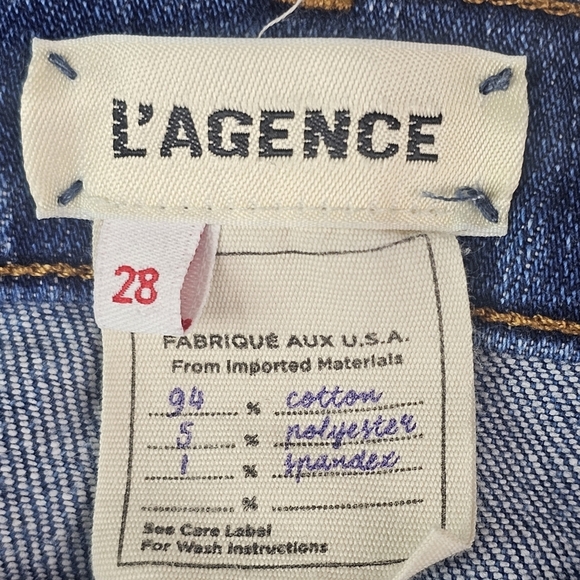 L’Agence Jeans high Line Distressed skinny jeans Women’s 28 Frayed Hem RN 126654 - Picture 5 of 13